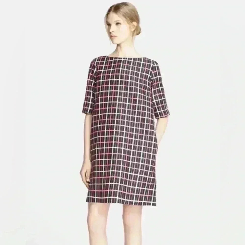 Marni Print Silk Shift Dress Black Pink White Size 4 l 40